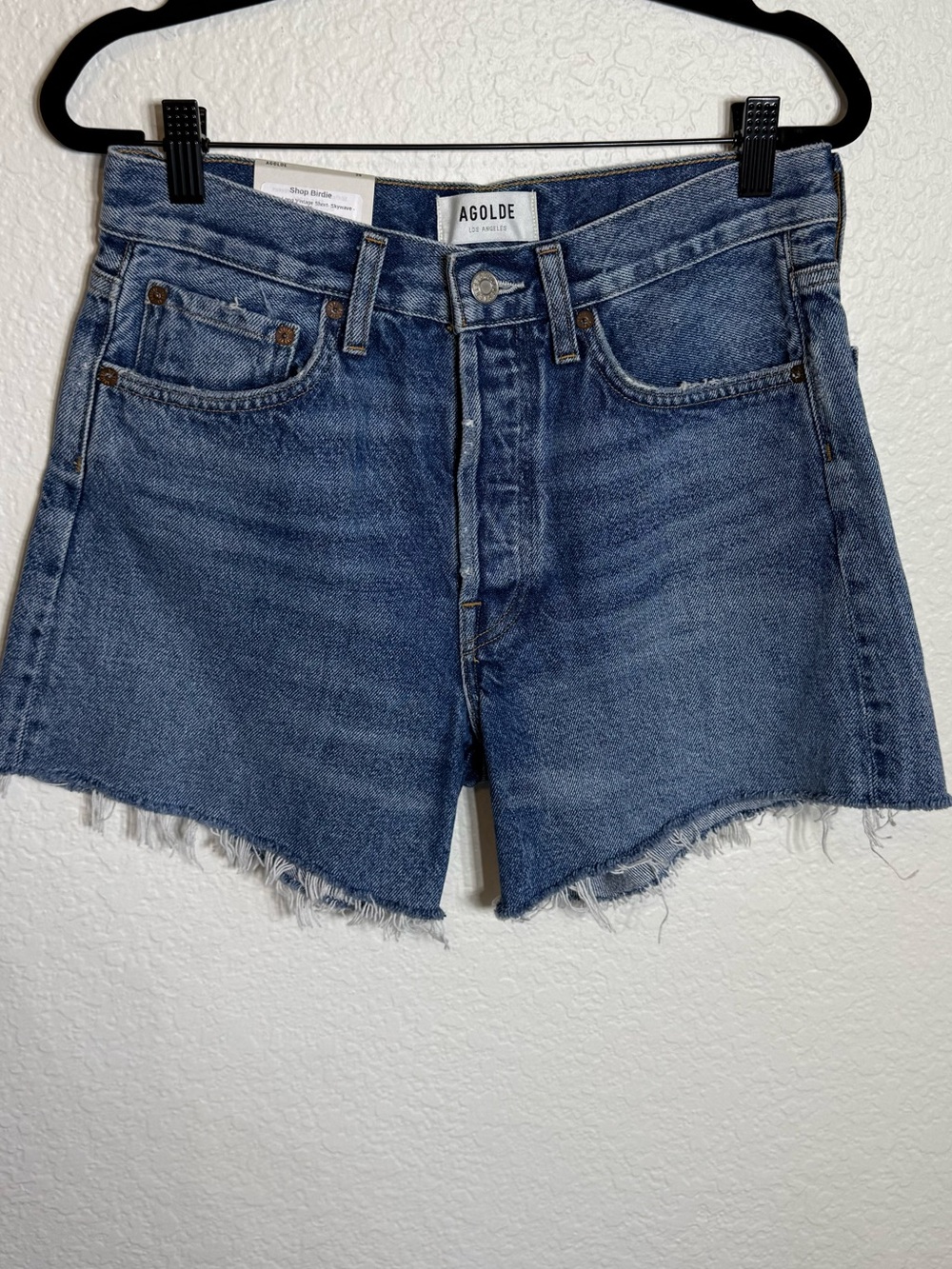 NWT Agolde Parker Long Denim Shorts - Skywave - Picture 5 of 7
